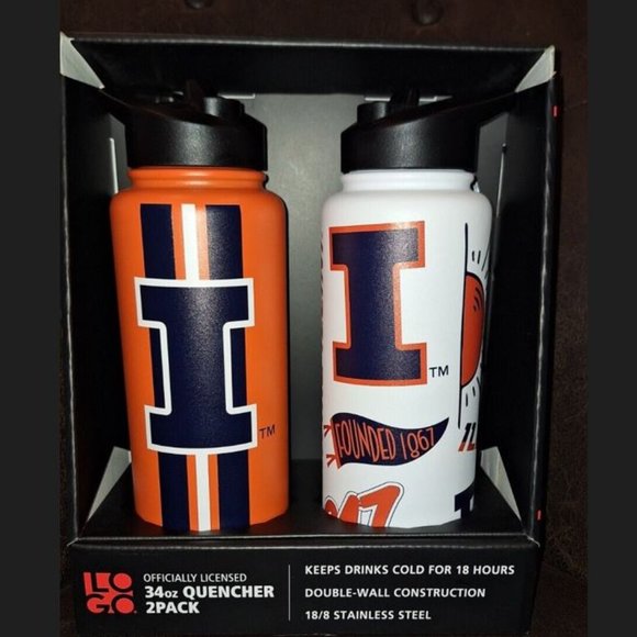 Logobrands 34Oz Quencher 2 Pack U. Illinois - Picture 1 of 3